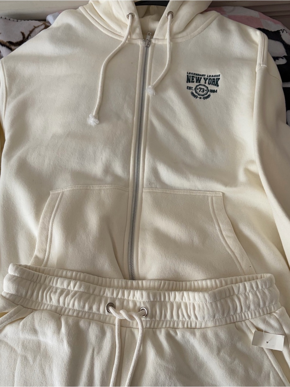 Sunday Cream Zip Hoodie & Shorts Set